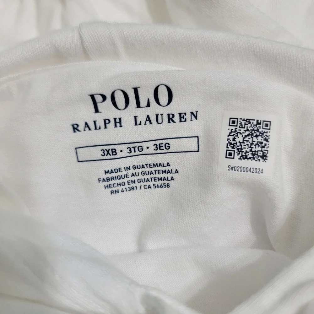 Polo Ralph Lauren Mens 3XB BigTall White Stacked Logo Graphic Hooded T-Shirt NWT